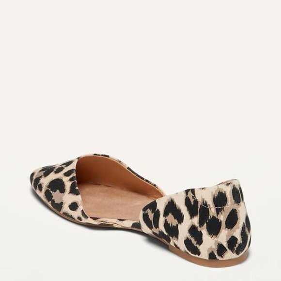 Old Navy Canvas Leopard-Print D'Orsay Flats for Women - Picture 3 of 10